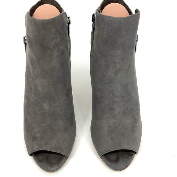 Marc Fisher Gray Suede Serenity Peep Toe Shoe Size 8 - Picture 2 of 8